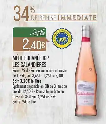 Match Méditerranée Igp Les Calandières offre