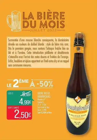 Match Bière Belge Dominicains offre