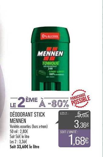 Match Déodorant Stick Mennen offre
