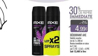 Match Déodorant Axe offre