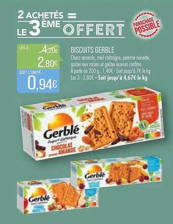 Match Biscuits Gerblé offre