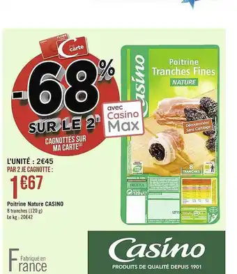Casino Supermarchés Poitrine Nature Casino offre