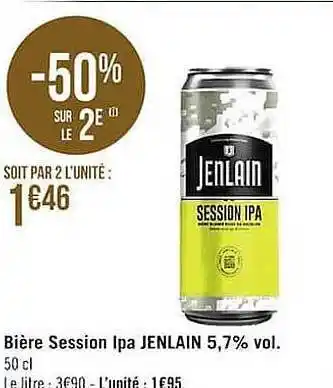 Casino Supermarchés Bière Session Ipa Jenlain 5.7% Vol offre