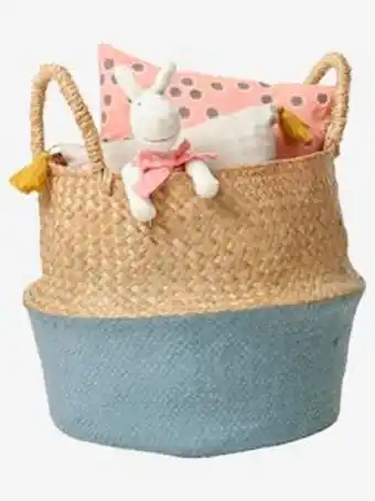 Panier en osier bicolore aloé - vert/osier
