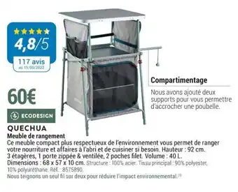 Decathlon QUECHUA meuble de rangement offre