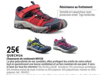 Decathlon QUECHUA chaussures de randonnée MH150 offre