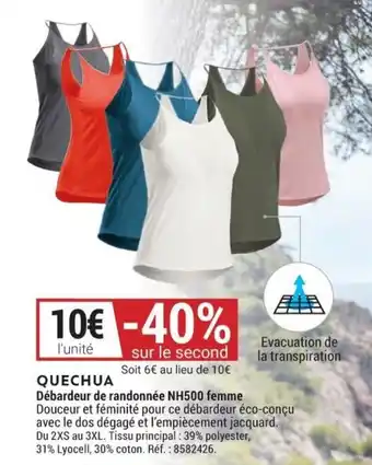 Decathlon QUECHUA débardeur de randonnée NH500 femme offre