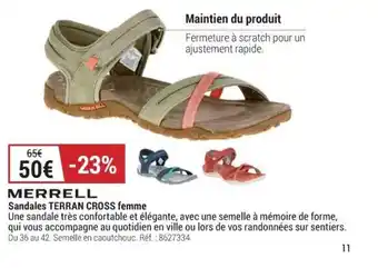 Decathlon MERREL sandales TERRAN CROSS femme offre