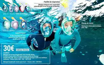 Decathlon SUBEA masque de surface easybreath 540 freetalk adulte offre