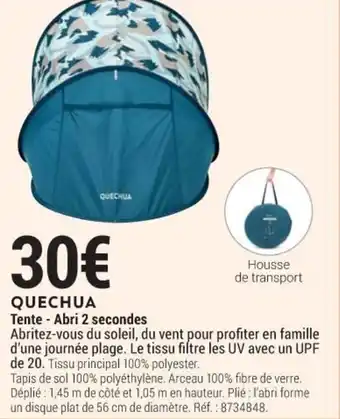 Decathlon QUECHUA tente - abri 2 secondes offre