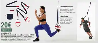 Decathlon CORENGTH sangles de suspension de fitness strap training DST 100 offre