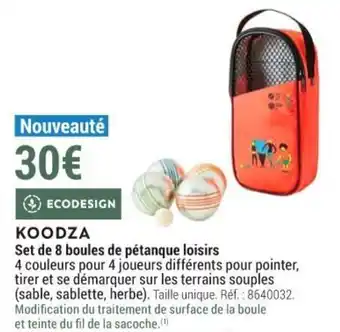 KOODZA set de 8 boules de pétanque loisirs