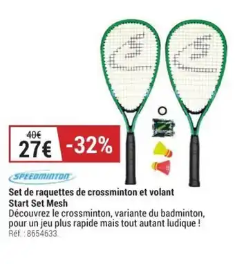 Decathlon Set de raquettes de crossminton et volant starts et mesh offre