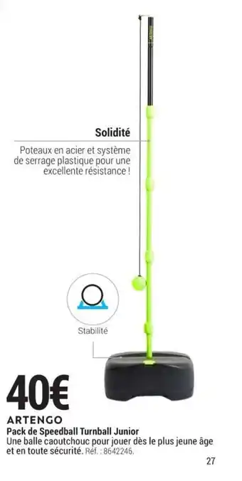 Decathlon ARTENGO pack de speedball turnball junior offre