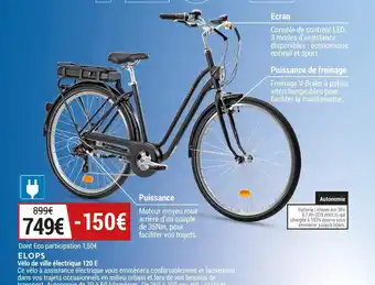 Decathlon ELOPS vélo de ville électrique 120 E offre