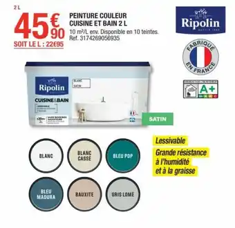 Brico Dépôt Peinture couleur cusine et bain 2 L offre