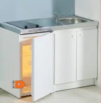 Kitchenette vitrocéramique blanche L. 120 cm