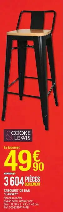 Brico Dépôt Tabouret de bar "canvey" offre