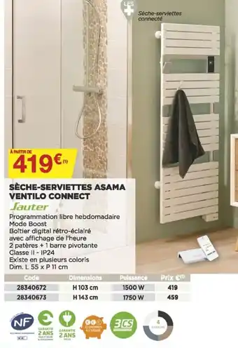 Bricomarché Sèche-serviettes asama ventilo connect offre
