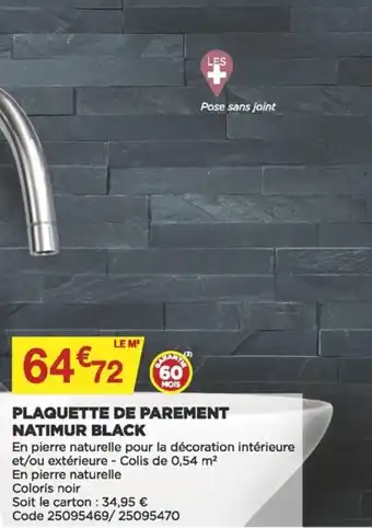 Plaquette de parement natimur black
