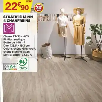 Bricomarché Stratifié 12 mm 4 chanfreins offre