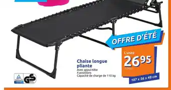 Action Chaise Longue Pliante offre