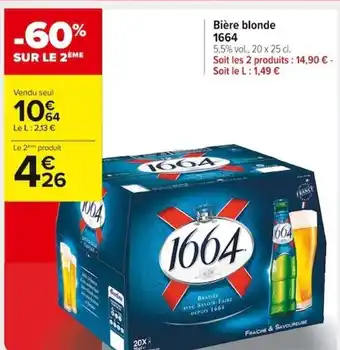 Carrefour Market 1664 Bière Blonde offre
