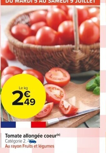 Carrefour Market Tomate Allongée Coeur offre