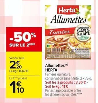 Carrefour Market Herta Allumettes offre