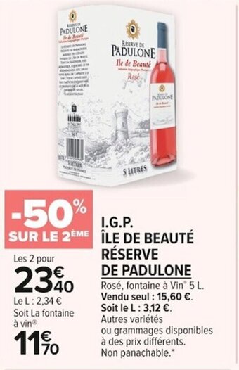 Carrefour Market I.G.P Île de Beauté Réserve de Padulone offre
