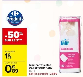 Carrefour Market Carrefour Baby Maxi Carrés Coton offre