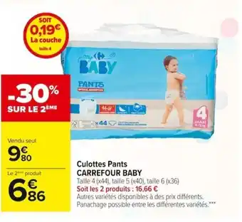 Carrefour Market Carrefour Baby Culottes Pants offre