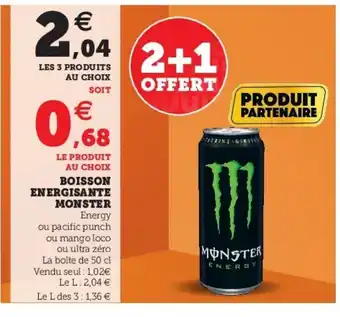 U Express Boisson Energisante Monster offre