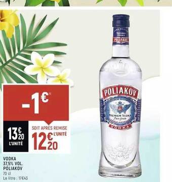 Spar Vodka 37.5% Vol Poliakov offre