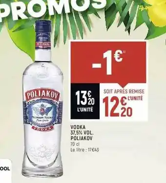 Spar Vodka 37.5% Voll Poliakov offre
