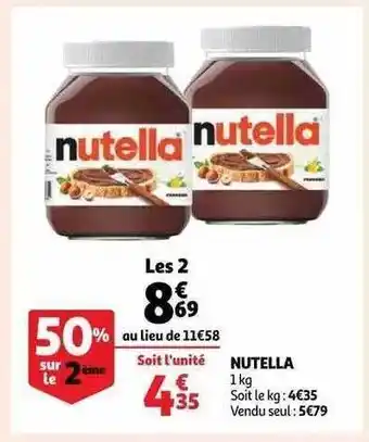 Auchan Nutella offre