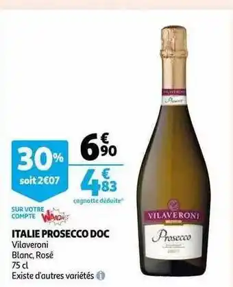 Auchan Italie Prosecco Doc offre