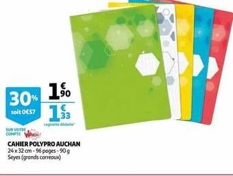Auchan Cahier Polypro Auchan offre