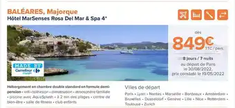Carrefour Voyages Hôtel MarSenses Rosa Del Mar & Spa 4* offre