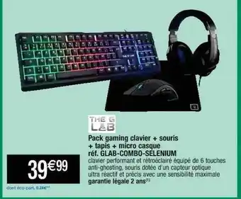 Cora x Carrefour Pack Gaming Clavier + Souris + Tapis + Micro Casque The G Lab offre