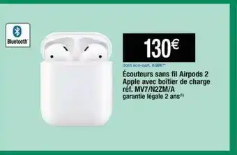 Cora x Carrefour écouteurs Sans Fil Airpods 2 Apple Avec Boîtier De Charge offre