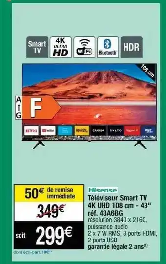 Cora x Carrefour Téléviseur Smart Tv 4k Uhd 108 Cm - 43 offre