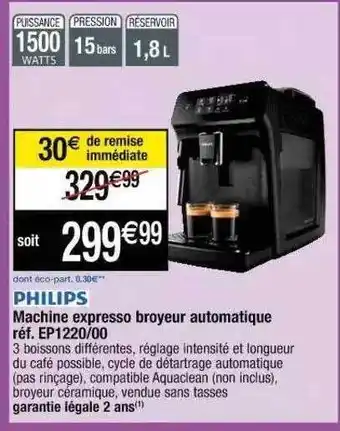 Cora x Carrefour Machine Expresso Broyeur Automatique Philips offre
