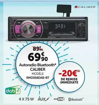 Roady Autoradio Bluetooth Caliber offre