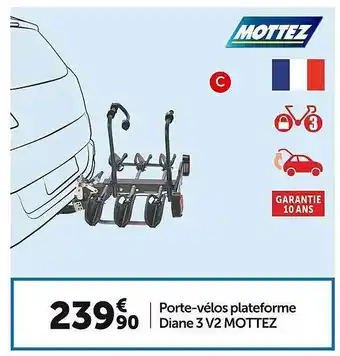 Roady Porte-vélos Plateforme Diane 3 V2 Mottez offre