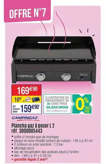 Cora x Carrefour Plancha Gaz à Poser L 2 Campingaz offre