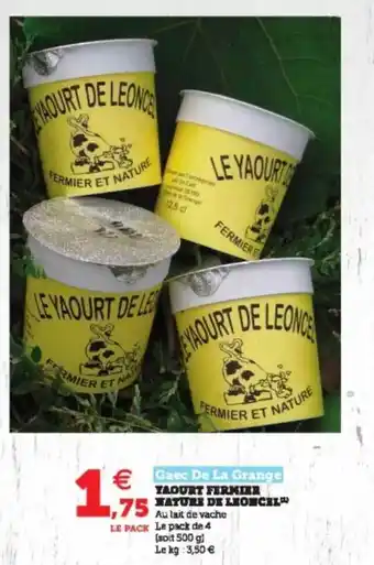 Hyper U Yaourt Fermier Nature De Léoncel Grae De La Grange offre