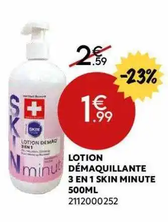 Lotion Démaquillante 3 En 1 Skin Minute 500ml