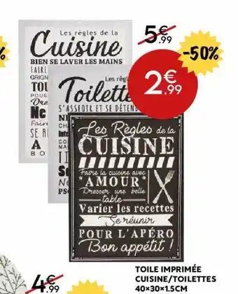 Toile Imprimée Cuisine-toilettes