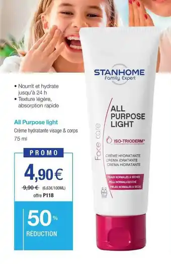 Stanhome All Purpose Light Crème Hydratante Visage & Corps offre